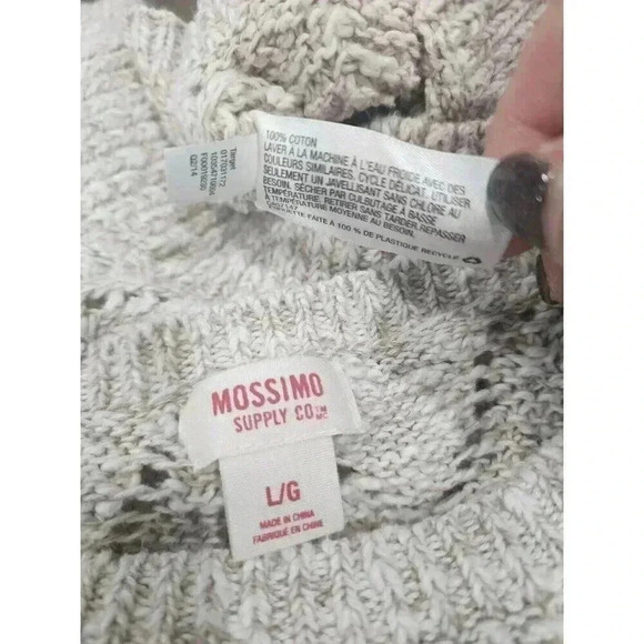 Mossimo Beige Tan open knit Long sleeve  Over Sweater - Picture 4 of 6